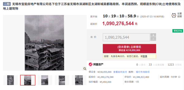 配亿多配资 无锡宝能城部分物业25.17亿元将被二拍，拟拍卖C地块已质押给长安国际信托